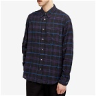 Norse Projects Men's Algot Relaxed Textured Check Shirt in Dark Navy