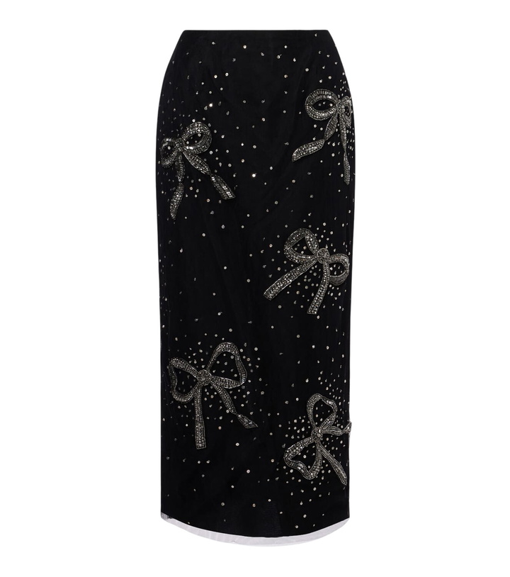 Photo: Carolina Herrera Embellished sheer midi skirt