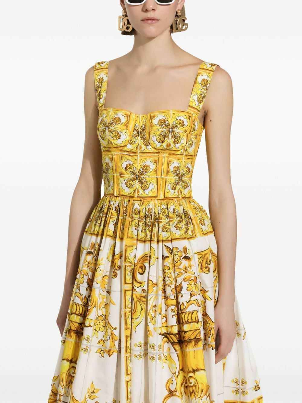 Dolce & Gabbana Yellow Majolica Corset Dress Dolce & Gabbana