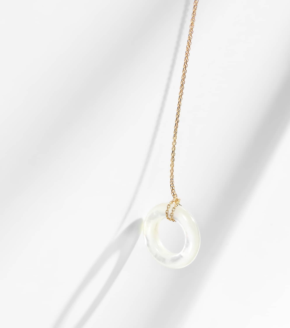 Mateo 14kt gold pendant necklace with mother-of-pearl