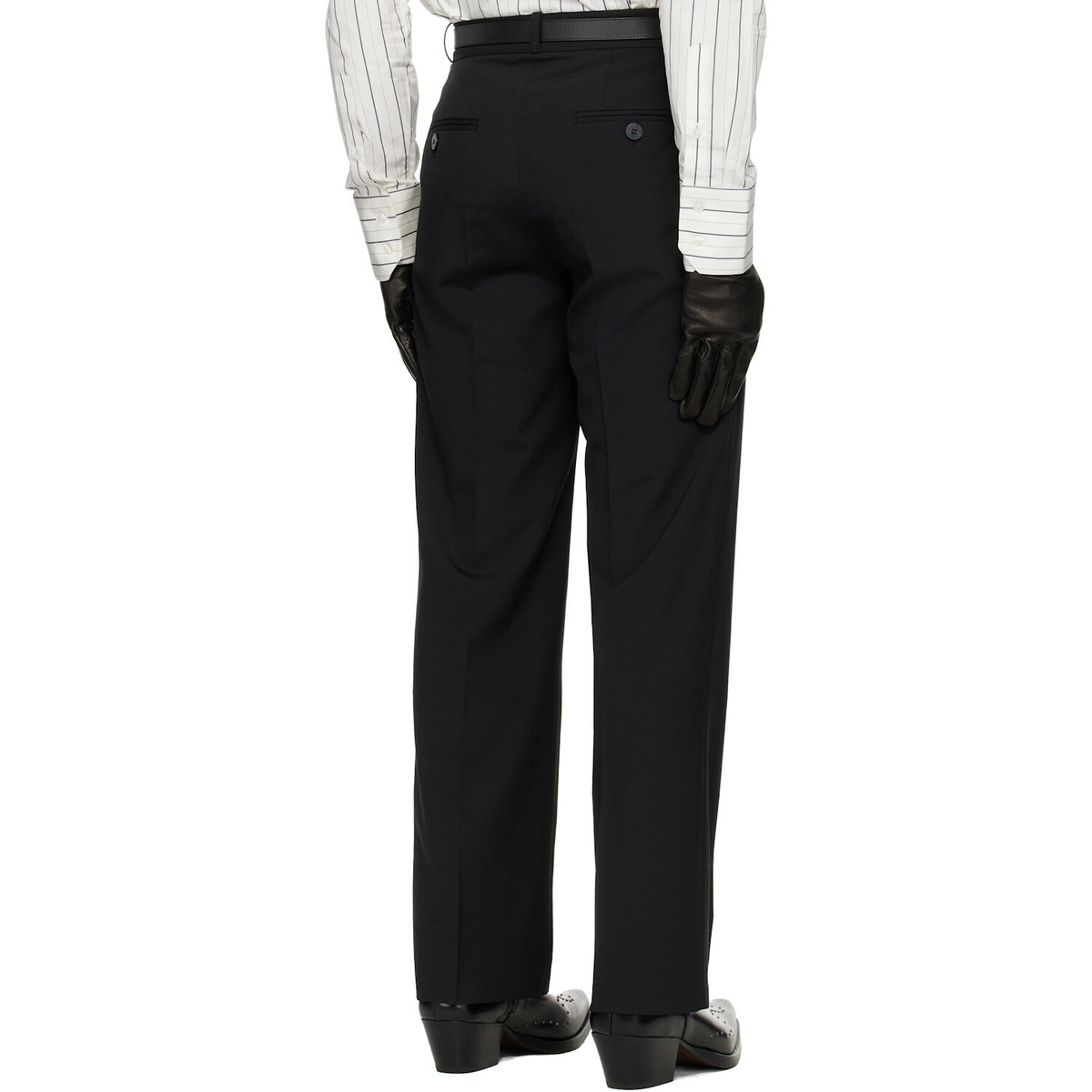 Ernest W. Baker Black Pleated Straight Fit Trousers