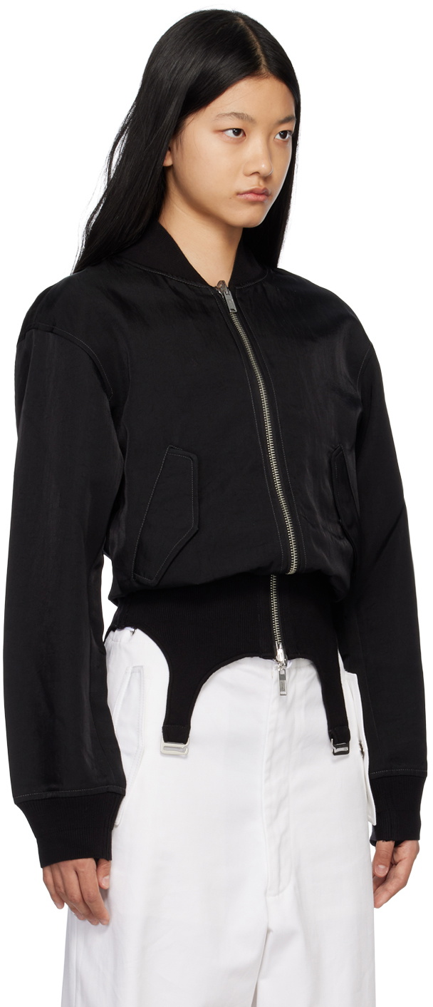 Dion Lee Black Convertible Rib Reversible Bomber Jacket