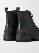 Balenciaga - Strike Distressed Leather Boots - Black