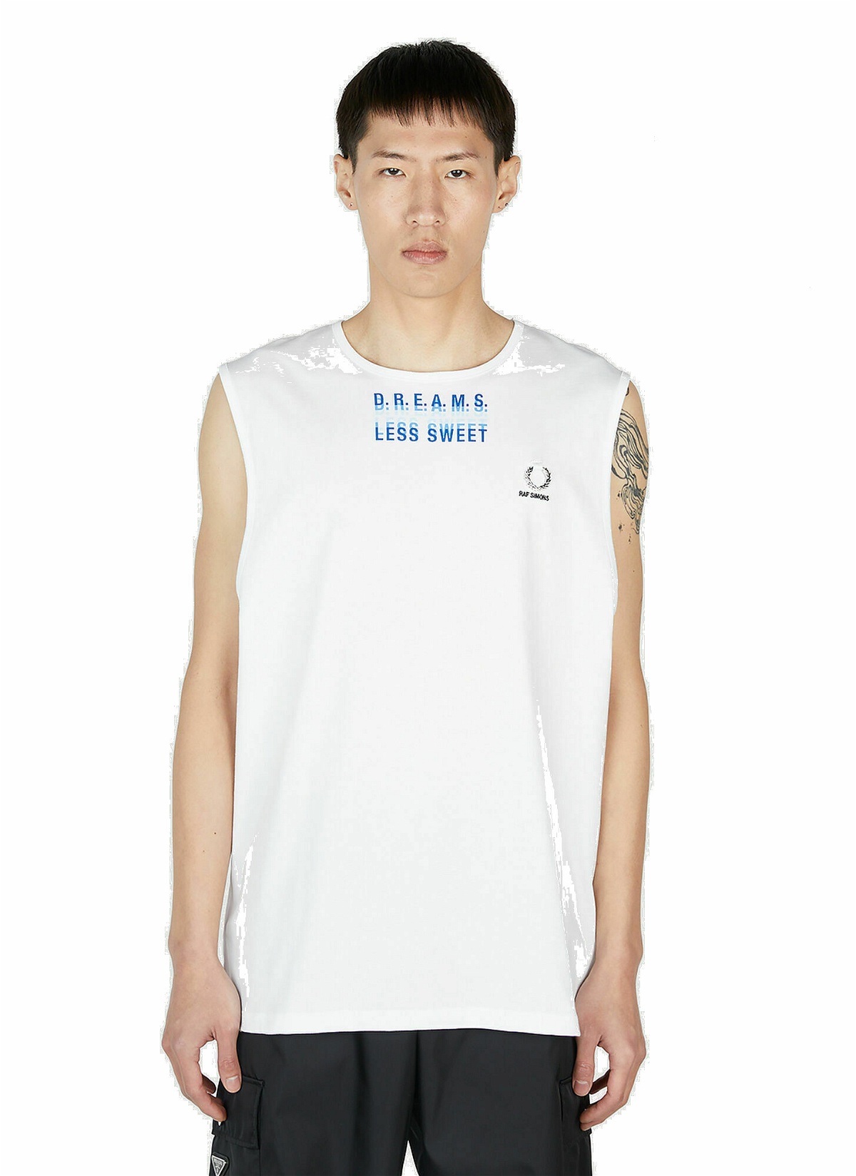 Photo: Raf Simons x Fred Perry - Printed Vest Top in White