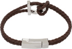 Ferragamo Brown Braided Gancini Bracelet