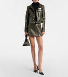 Courrèges Cotton-blend vinyl miniskirt