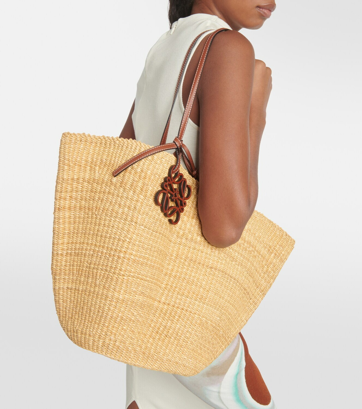 Loewe leather trimmed basket tote on sale