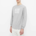 PLEASURES Men's Long Sleeve Stretch Logo T-Shirt in Heather Grey