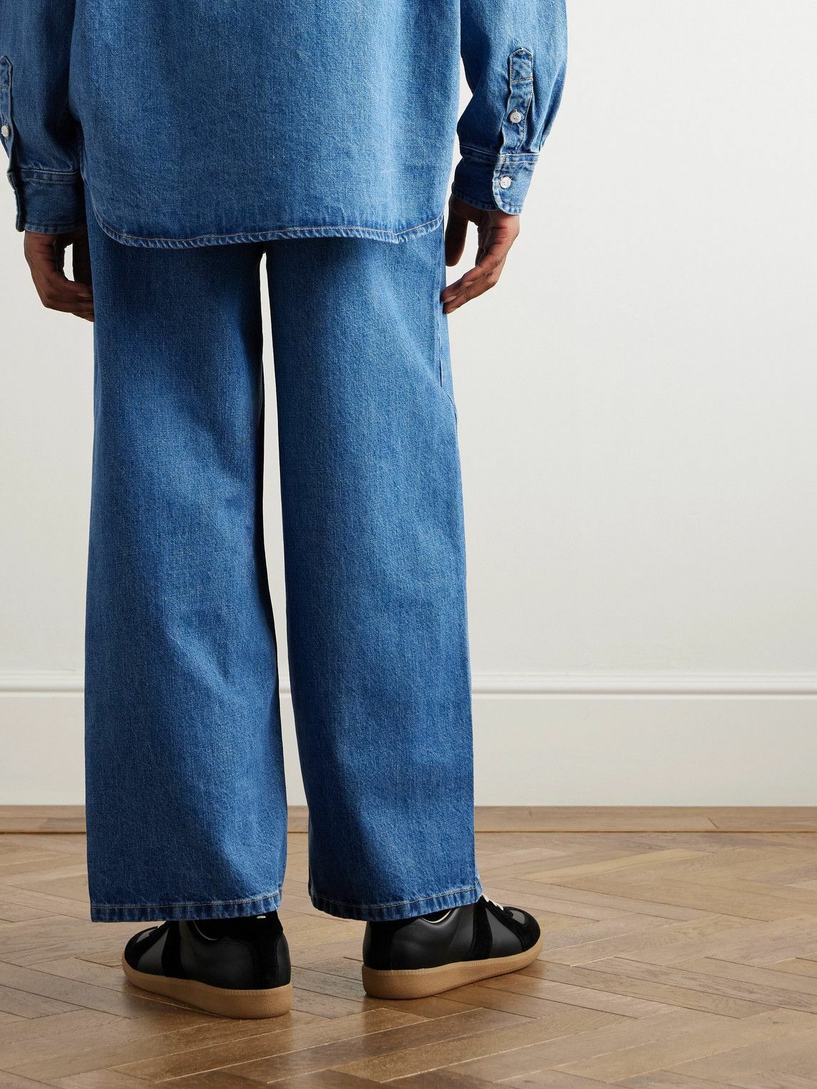 The Frankie Shop - Drew Wide-Leg Pleated Jeans - Blue