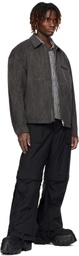 Juun.J Black Nylon Layered Trousers