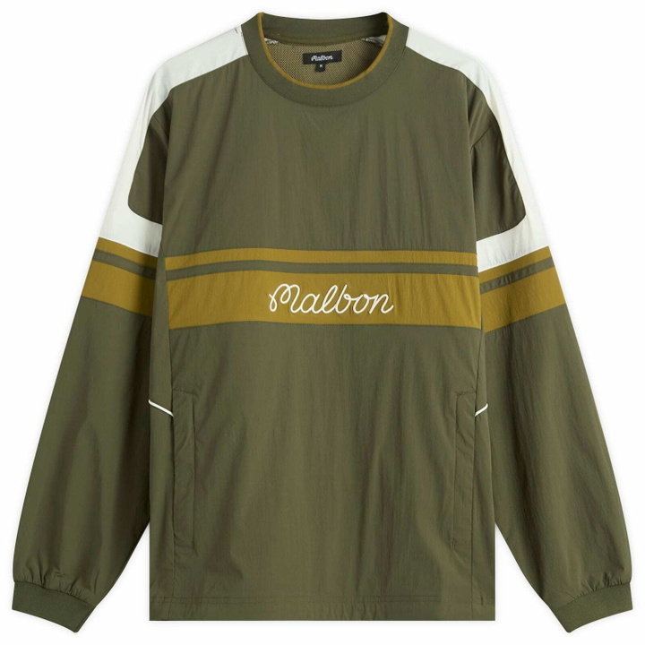 Photo: Malbon Men's Sportivia Nylon Popover Jacket in Cypress Green