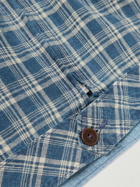 RRL - Shorewood Slim-Fit Checked Linen and Cotton-Blend Bomber Jacket - Blue