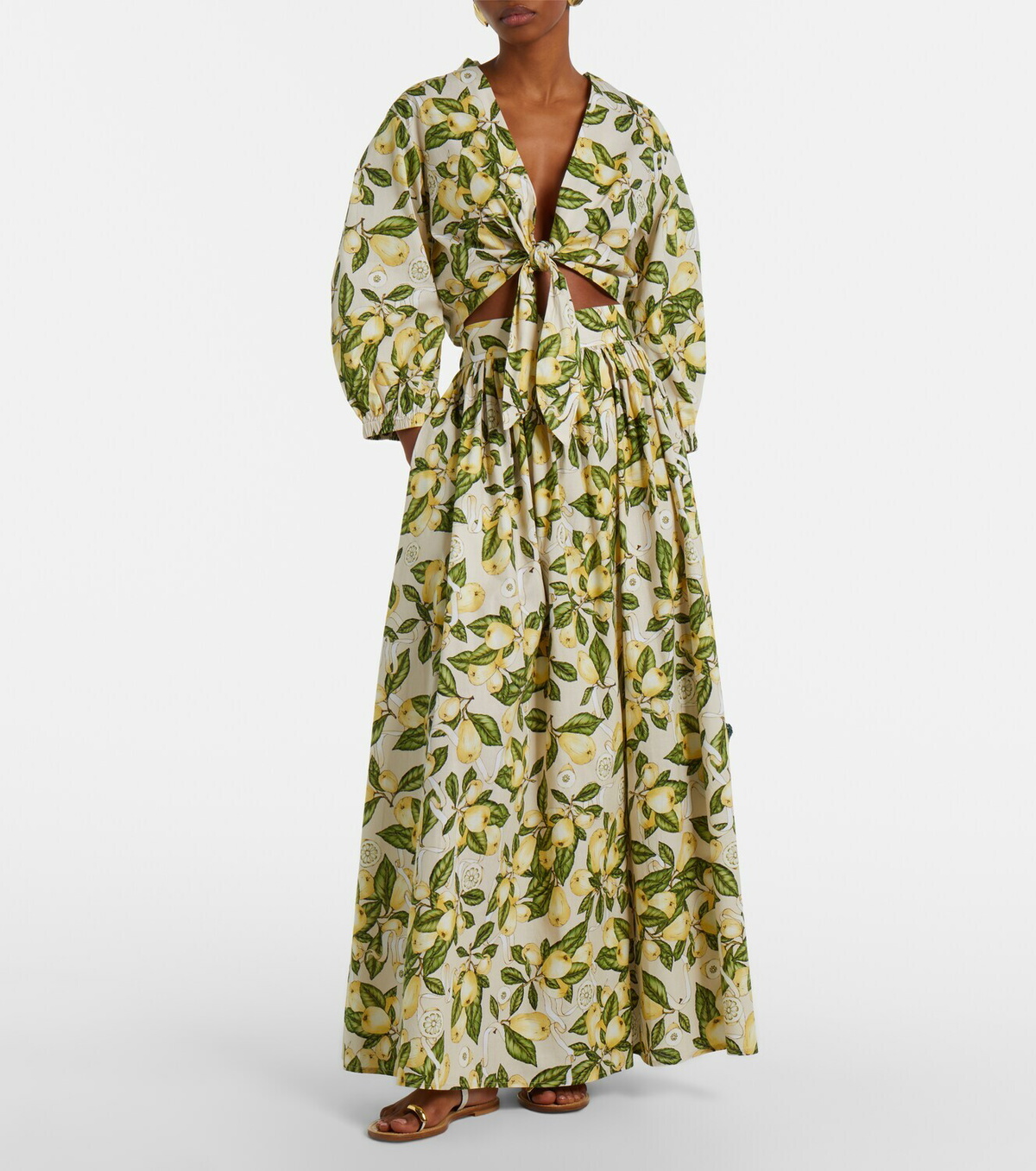 Adriana Degreas Printed cotton-blend maxi skirt