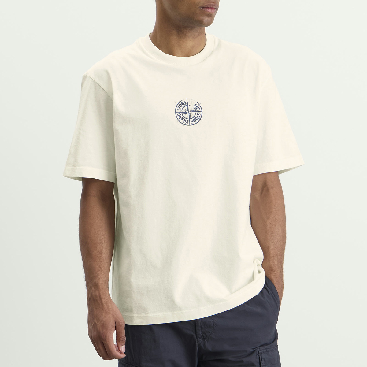 Stone Island Men's Vertical Placement T-Shirt in Ivory