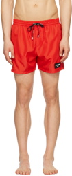 Balmain Red Patch Swim Shorts