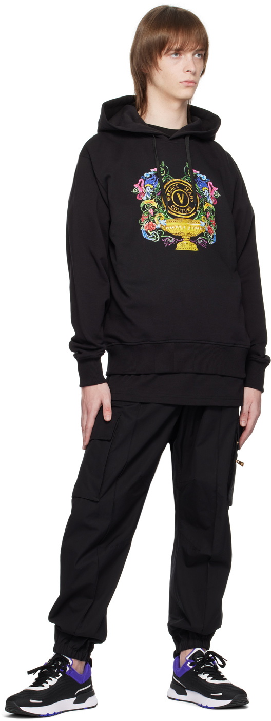 Versace Jeans Couture Black V-Emblem Garden Hoodie