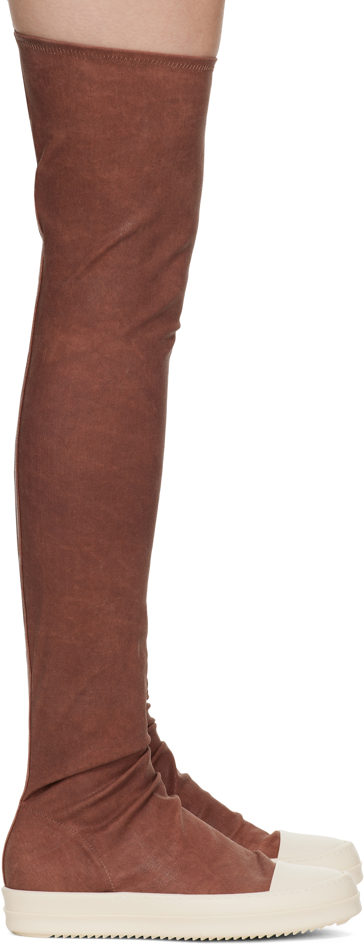 Rick Owens DRKSHDW Red Porterville High Sock Sneaks Tall Boots