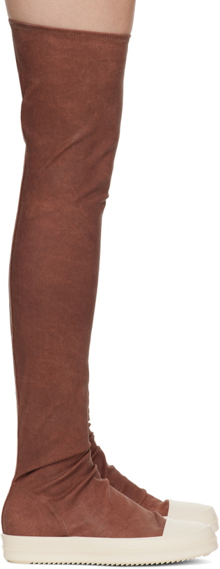 Photo: Rick Owens DRKSHDW Red Porterville High Sock Sneaks Tall Boots