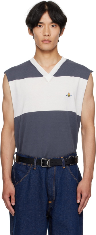 Photo: Vivienne Westwood White & Blue Ollie Sweater Vest
