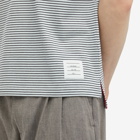 Thom Browne Men's Oversized Pocket Stripe T-Shirt in Medium Blue