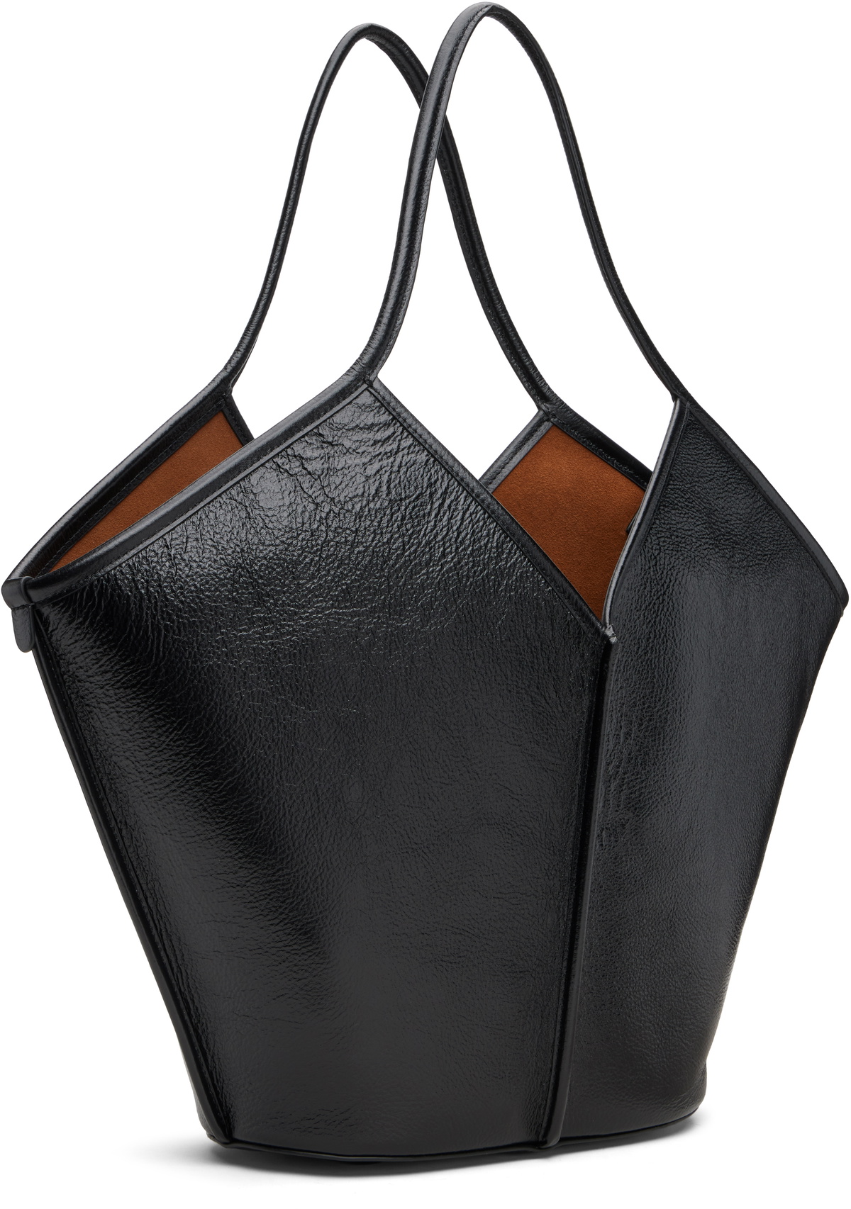 HEREU Black Calella Distressed Tote