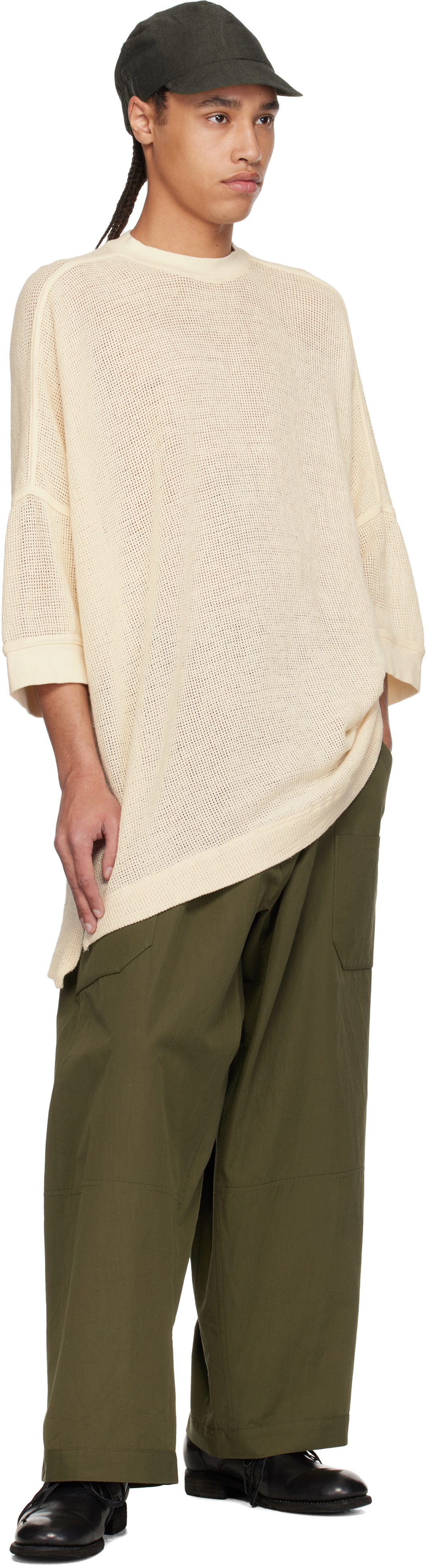 Jan-Jan Van Essche Off-White O-Project Mesh Jersey Boubou T-shirt