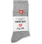 Human Made - Logo-Embroidered Mélange Cotton-Blend Socks - Gray