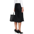 Balenciaga Black Flared Denim Midi Skirt