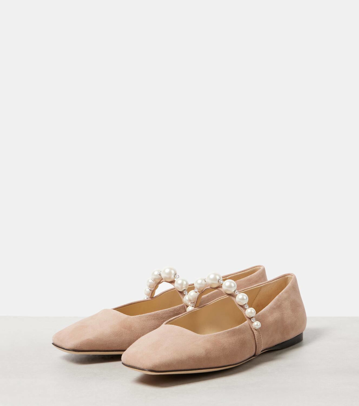 Jimmy Choo Ade embellished suede ballet flats