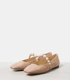 Jimmy Choo Ade embellished suede ballet flats