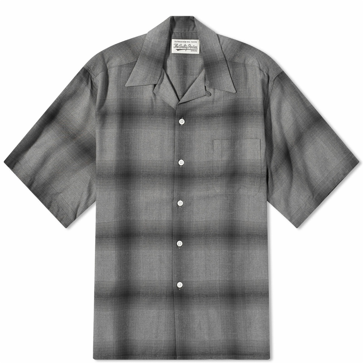Wacko Maria Men's Short Sleeve Type 2 Ombre Check Open Collar Shir