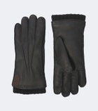 Canali Cashmere-trimmed leather gloves