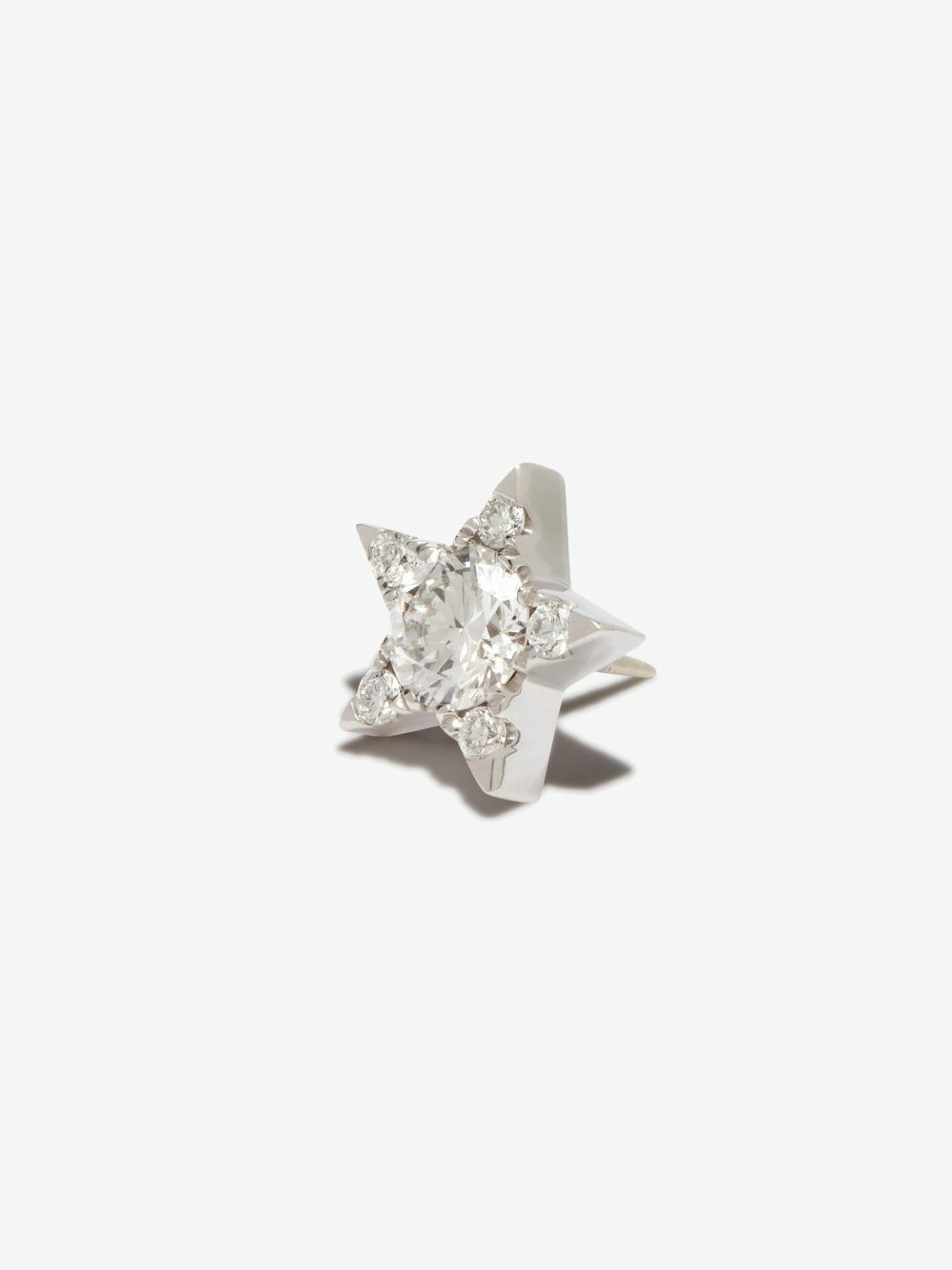 MARIA TASH 18K White Gold Star Diamond Earring