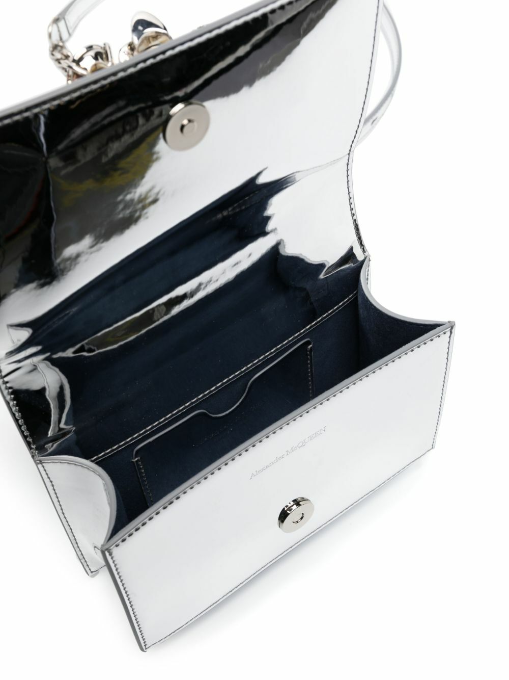 ALEXANDER MCQUEEN - Mini Jewelled Satchel Metallic Effect Crossbody Bag