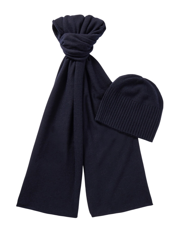 Photo: Allude - Ribbed Cashmere Beanie and Scarf Set