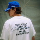 END. x Cole Buxton Signature City T-Shirt in Vintage White - Blue Text