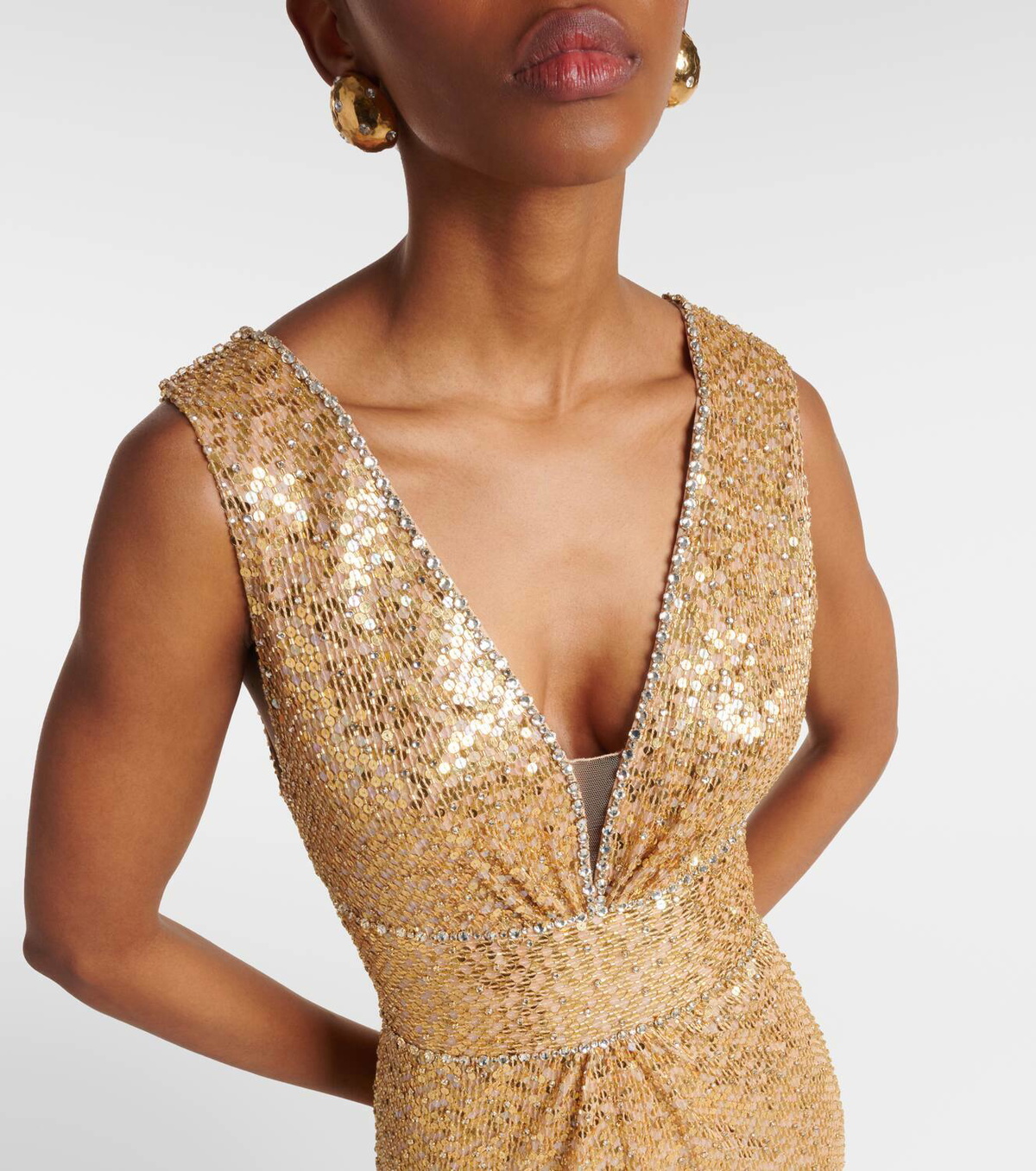 Jenny Packham Cygnet sequined ruched gown Jenny Packham