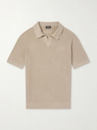 Zegna - Slim-Fit Cotton-Piqué Polo Shirt - Neutrals