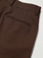 Wacko Maria - Pleated Wool Straight-Leg Trousers - Brown