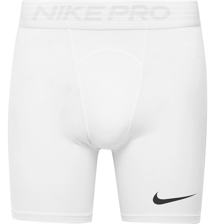 Photo: Nike Training - Pro Stretch-Jersey and Mesh Shorts - White