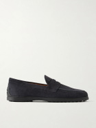 Tod's - Suede Penny Loafers - Gray