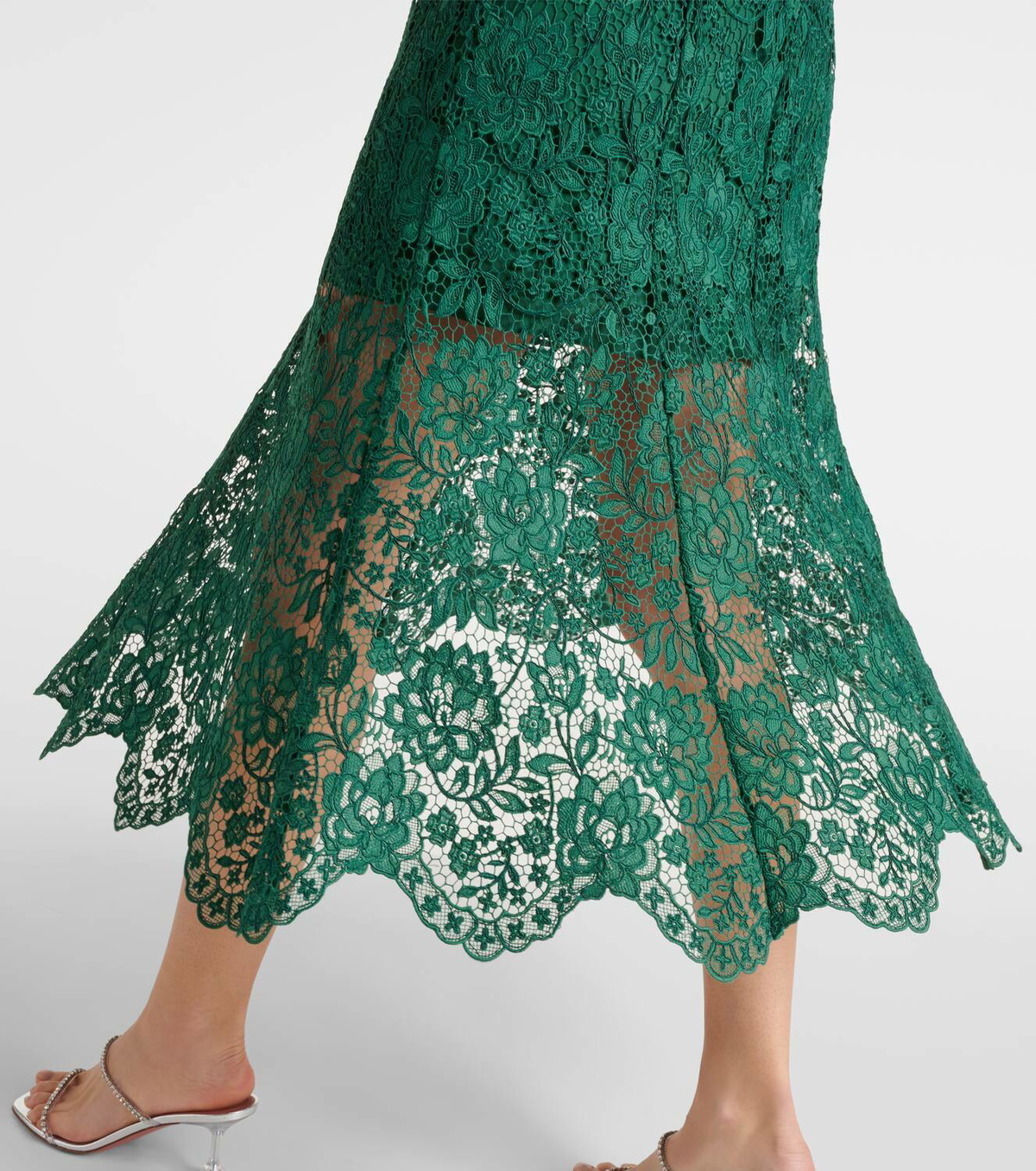 Self-Portrait Bow-detail embellished lace midi dress Self-Portrait
