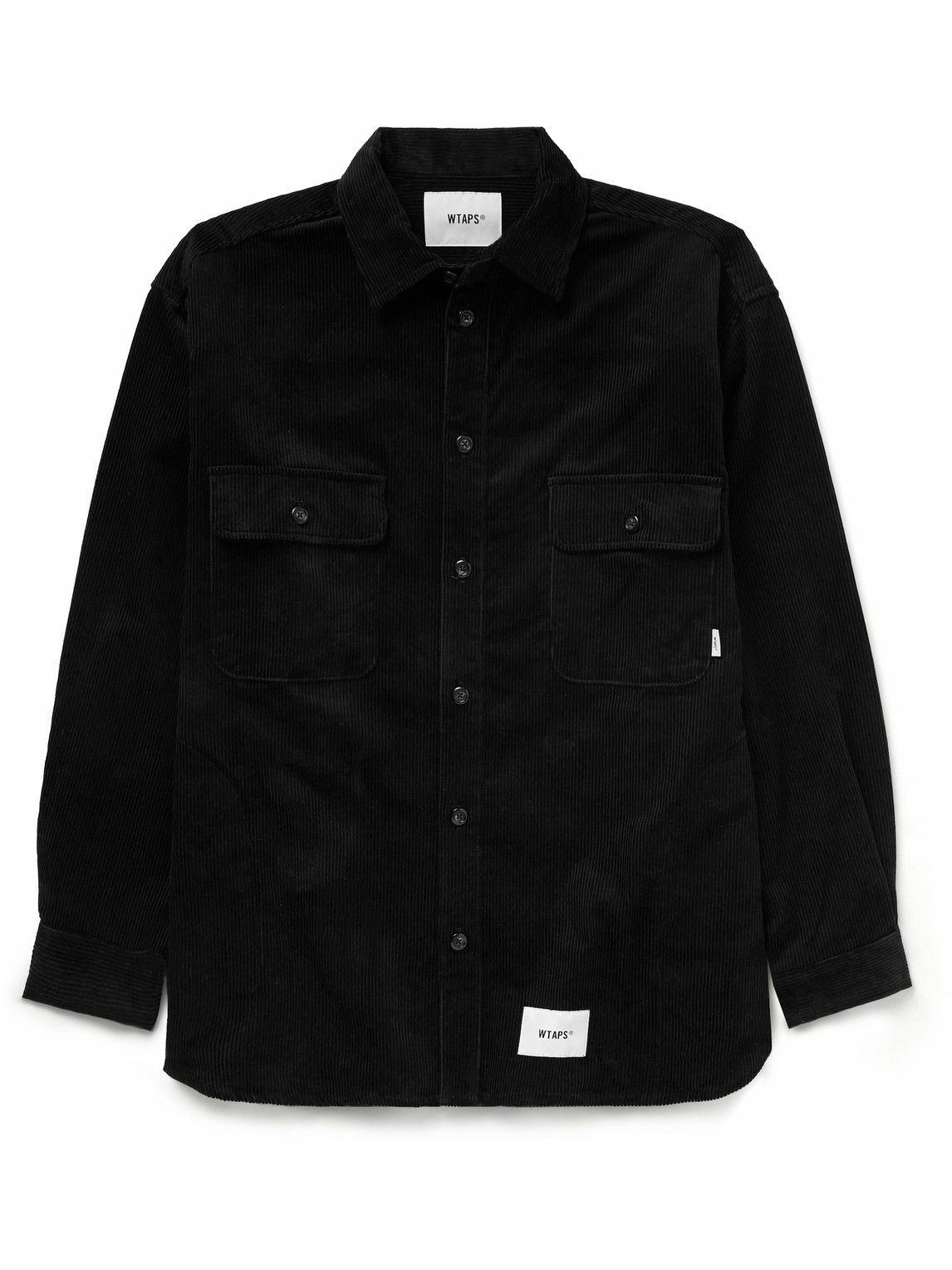 WTAPS - Logo-Appliquéd Cotton-Corduroy Shirt - Black WTAPS
