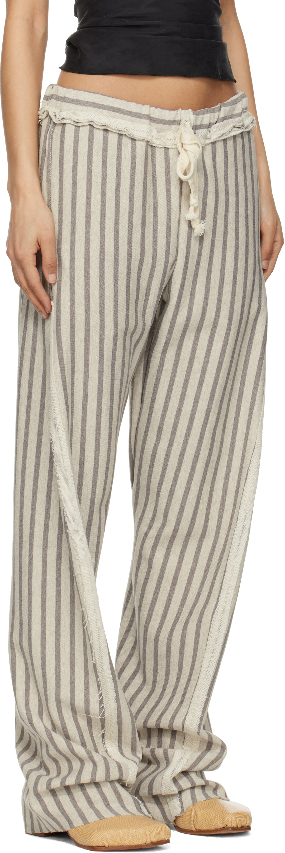 Edward Cuming Gray Twisted Track Trousers