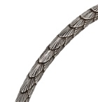 SAINT LAURENT - Feather-Engraved Gunmetal-Tone Cuff - Metallic
