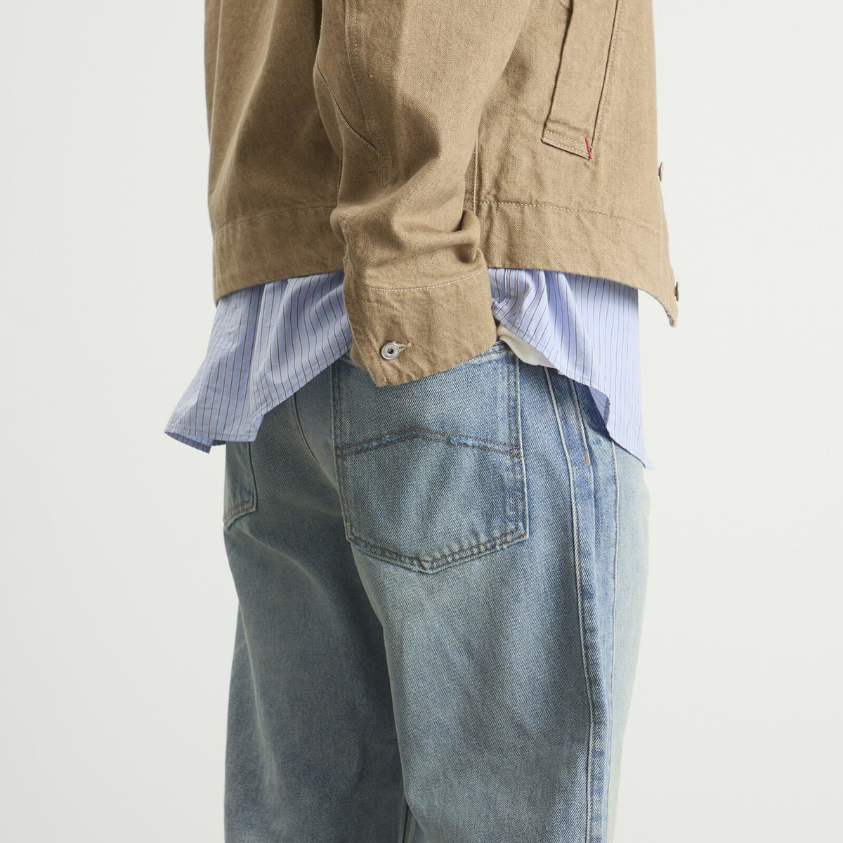 Rhude Men's Relaxed Traxedo Denim Jeans in Isla Indigo