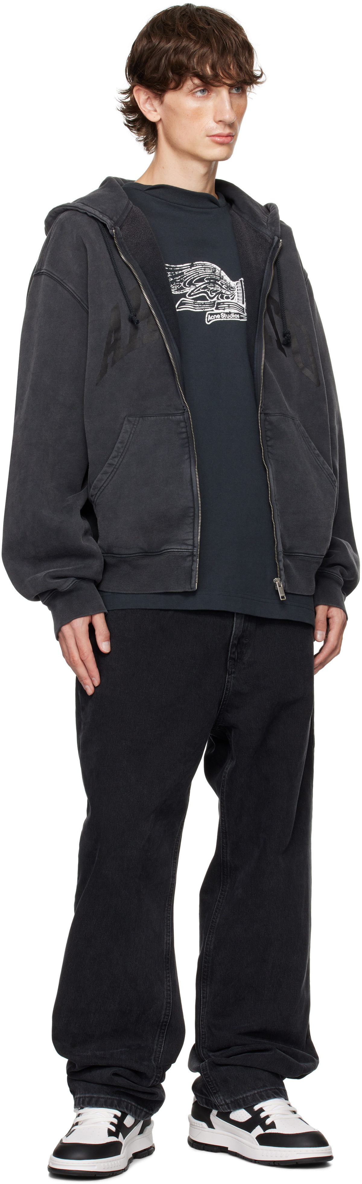 Axel Arigato Gray Link Zip-Up Hoodie