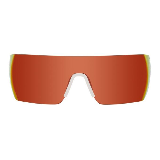 Photo: Kenzo White and Orange Shield Sunglasses