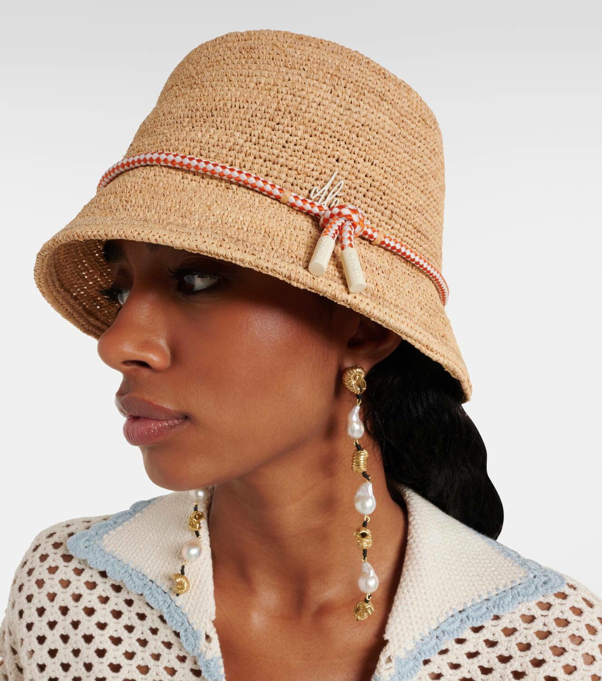 Alémais Sunlit crochet raffia bucket hat