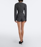 Magda Butrym Belted checked virgin wool shorts